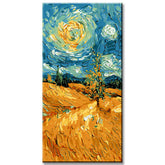 Painting by Numbers Panoramic Wheat Field in Van Gogh Style